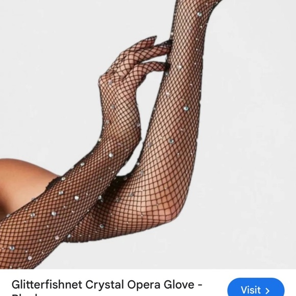 Free people high heel jungle glitter net gloves “black “ new in package - Picture 2 of 4